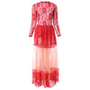 Elegant Jewel Neck Long Sleeve Floor-Length Lace Dress For Women