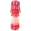 Elegant Jewel Neck Long Sleeve Floor-Length Lace Dress For Women