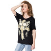 Stylish Scoop Neck Short Sleeve Spliced Cross Pattern Women's T-Shirt