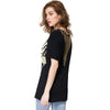 Stylish Scoop Neck Short Sleeve Spliced Cross Pattern Women's T-Shirt