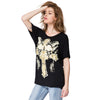 Stylish Scoop Neck Short Sleeve Spliced Cross Pattern Women's T-Shirt