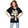 Stylish Scoop Neck Short Sleeve Spliced Cross Pattern Women's T-Shirt