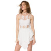 Sexy Jewel Neck Lace Splicing Backless Jumpsuit For Women