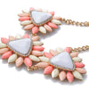 Elegant Candy Color Faux Gemstone Embellished Pendant Necklace For Women