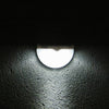 6 LED Super Bright Solar Powered Light Wall Mount Control Outdoor Garden Fence Lamp Quarter Ball Shape  -  WHITE