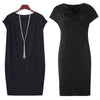 Simple Cowl Neck Solid Color Sleeveless Shift Dress For Women