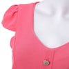 Stylish Sweetheart Neck Short Sleeves Single Breasted Flounce Dress For Women