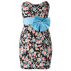 Sexy Strapless Sleeveless Floral Print Bowknot Embellished Women's Dress