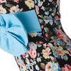 Sexy Strapless Sleeveless Floral Print Bowknot Embellished Women's Dress
