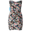 Sexy Strapless Sleeveless Floral Print Bowknot Embellished Women's Dress