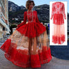 Elegant Jewel Neck Long Sleeve Floor-Length Lace Dress For Women
