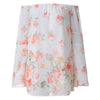 Stylish Off-The-Shoulder Long Sleeve Floral Print Chiffon Women's Blouse