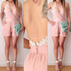 Sexy Halter Sleeveless Backless Laciness Women's Romper