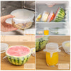 Food Grade Silica Gel Sealing Cover Refrigerator Crisper Cover Set of 6 Pieces