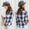 Casual Shirt Collar Long Sleeve Pocket Design Plaid Single-Breasted Women's Shirt
