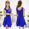 Stylish Round Collar Color Block Irregular Hem Sleeveless Women's Dress
