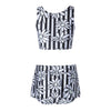Stylish Round Neck Floral Print Two Piece Women's Swimsuit