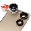 FUNIPICA Xmas Deer Multi-coating Glass 3-in-1 Fish Eye Macro 0.65X Wide Angle Lens for Smartphones iPhone iPad Samsung Notebook PC etc.