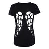 Stylish Women's Hollow Out Back Round Collar Short Sleeve T-Shirt