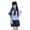 Sexy Shirt Collar Short Sleeve Blouse +Solid Color Wrapped Skirt Women's Cosplay Costume