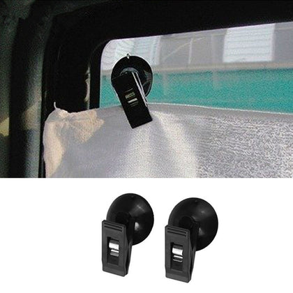 1 Pair Car Interior Window Mount Black Suction Cap Clip Plastic Sucker Removab