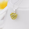 Stylish Heart Shape Rhinestone Glitter Pendent Women's Necklace