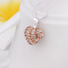 Stylish Heart Shape Rhinestone Glitter Pendent Women's Necklace