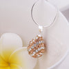Stylish Glitter Tear Shape Rhinestone Pendant Women's Necklace