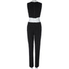 Sexy Round Neck Sleeveless Hollow Out Women's Jumpsuit