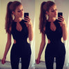 Sexy Round Neck Sleeveless Hollow Out Women's Jumpsuit