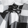 Sweet V-Neck Checked Lace-Up Selvedge Design Women's Dress