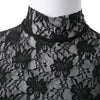 Sexy Sleeveless Turtle Neck Solid Color See-Through Lace Women's Dress