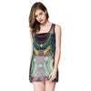 Sheer Chiffon Printed Long Tank Top
