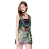 Sheer Chiffon Printed Long Tank Top