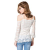 Sexy Spaghetti Strap Lace Crochet Flower Long Sleeve Women's Dress