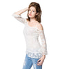 Sexy Spaghetti Strap Lace Crochet Flower Long Sleeve Women's Dress