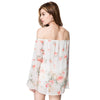 Stylish Off-The-Shoulder Long Sleeve Floral Print Chiffon Women's Blouse