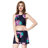 Sexy Round Neck Backless Floral Print Suit For Women