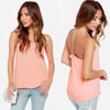 Concise Spaghetti Strap Solid Color Backless Tank Top For Women