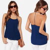 Concise Spaghetti Strap Solid Color Backless Tank Top For Women