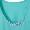 Stylish Scoop Collar Rhinestone Zippered Women's Tank Top