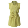 Half Button Belted Shirt Dress
