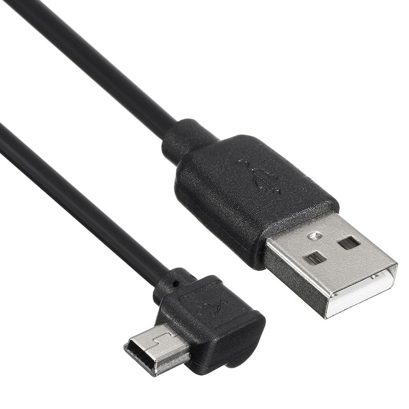 USB 2.0 A Male Plug to Mini 5 Pin Left Angled 90 Degree Plug Data Cable 1.5M