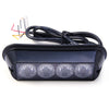 12V 4W Water Resistant Car Truck Emergency Strobe Flash Light with 4 LEDs - Amber White Light