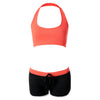 Sports U-Neck Sleeveless Tank Top + Elastic Waist Spliced Bodycon Shorts Women's Twinset