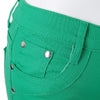 Stylish Mid-Waist Button Design Solid Color Women's Pencil Pants