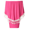Sexy Slash Collar 3/4 Sleeve Fringe Embellished Laciness Women's Dress
