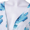 Plunging Neckline Sleeveless Leaf Romper