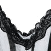 Fashionable V-Neck Lace Spliced Striped Half Sleeve Blouse For Women