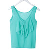 Sweet Scoop Neck Candy Color Bowknot Sleeveless Blouse For Women